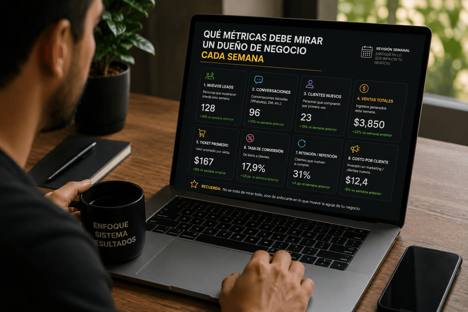 Métricas semanales para dueños de negocio